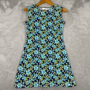 Youngique Clothing Floral Sleeveless Mini Dress Womens Medium Blue Vintage 90s